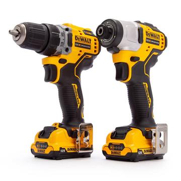 Набір з двох інструментів безщіткових DeWALT, 12 В XR Li-lon, 3 Аг, вага 5.1 кг, валіза, 2 акумулятори і зарядний пристрій DCK2110L2T
