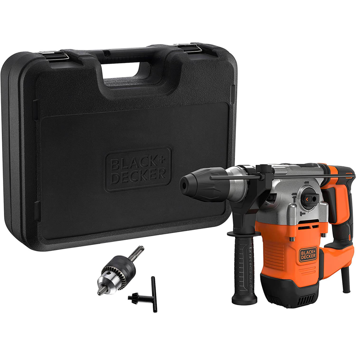 Перфоратор мережевий BLACK+DECKER, SDS-Plus, 1250 Вт, 4.4 Дж, 0-4100 уд/хв,0-850 об/мин, валіза, вага 5.5 кг BEHS03K