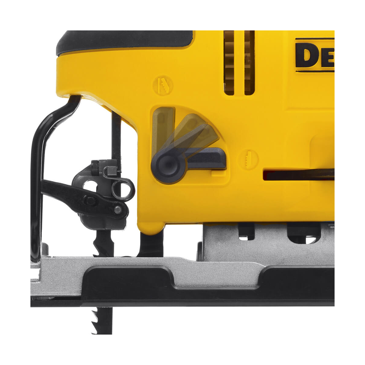 Пила лобзикова мережева DeWALT, 650 Вт, 500 - 3200 ход/хв, максимальна глибина пропилу (дерево) - 85 мм, вага 2.4 кг DWE349