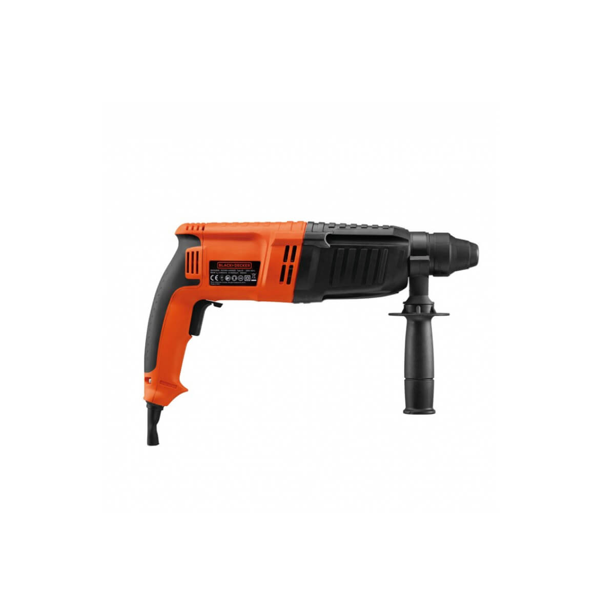 Перфоратор мережевий BLACK+DECKER, SDS-Plus, 800 Вт, 3 Дж, 0-5200 уд/хв,0-1050 об/мин, валіза, вага  кг BDHR26KR
