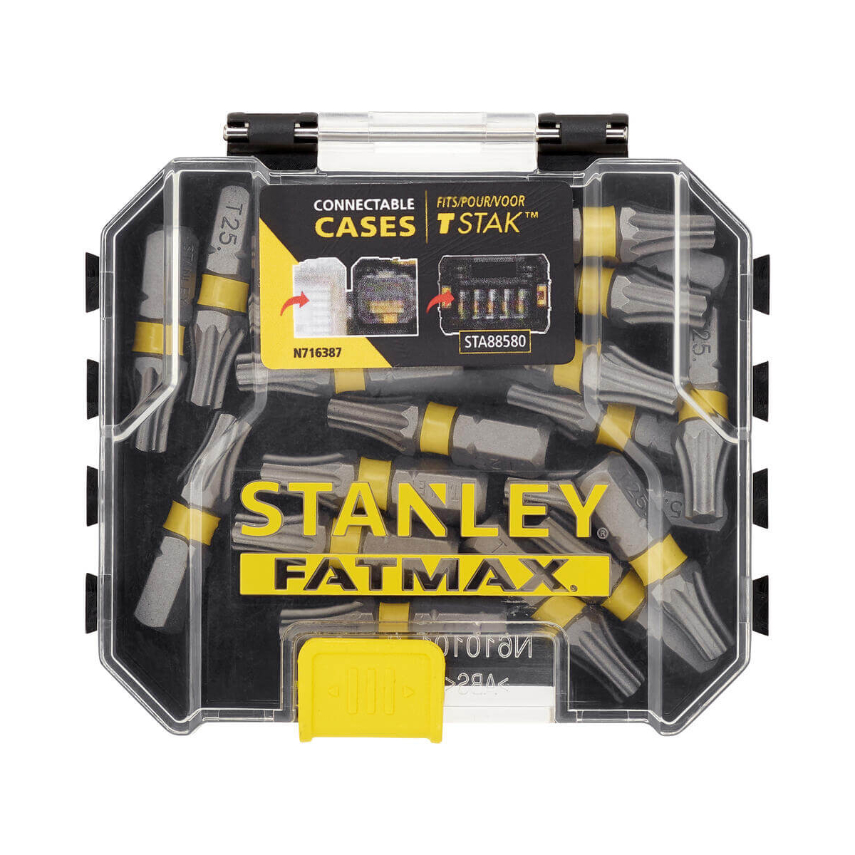 Набір біт STANLEY FatMax, Torx, T25, L=25 мм, 20 шт, пластиковий кейс STA88571
