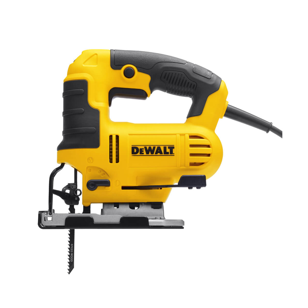 Пила лобзикова мережева DeWALT, 650 Вт, 500 - 3200 ход/хв, максимальна глибина пропилу (дерево) - 85 мм, вага 2.4 кг DWE349