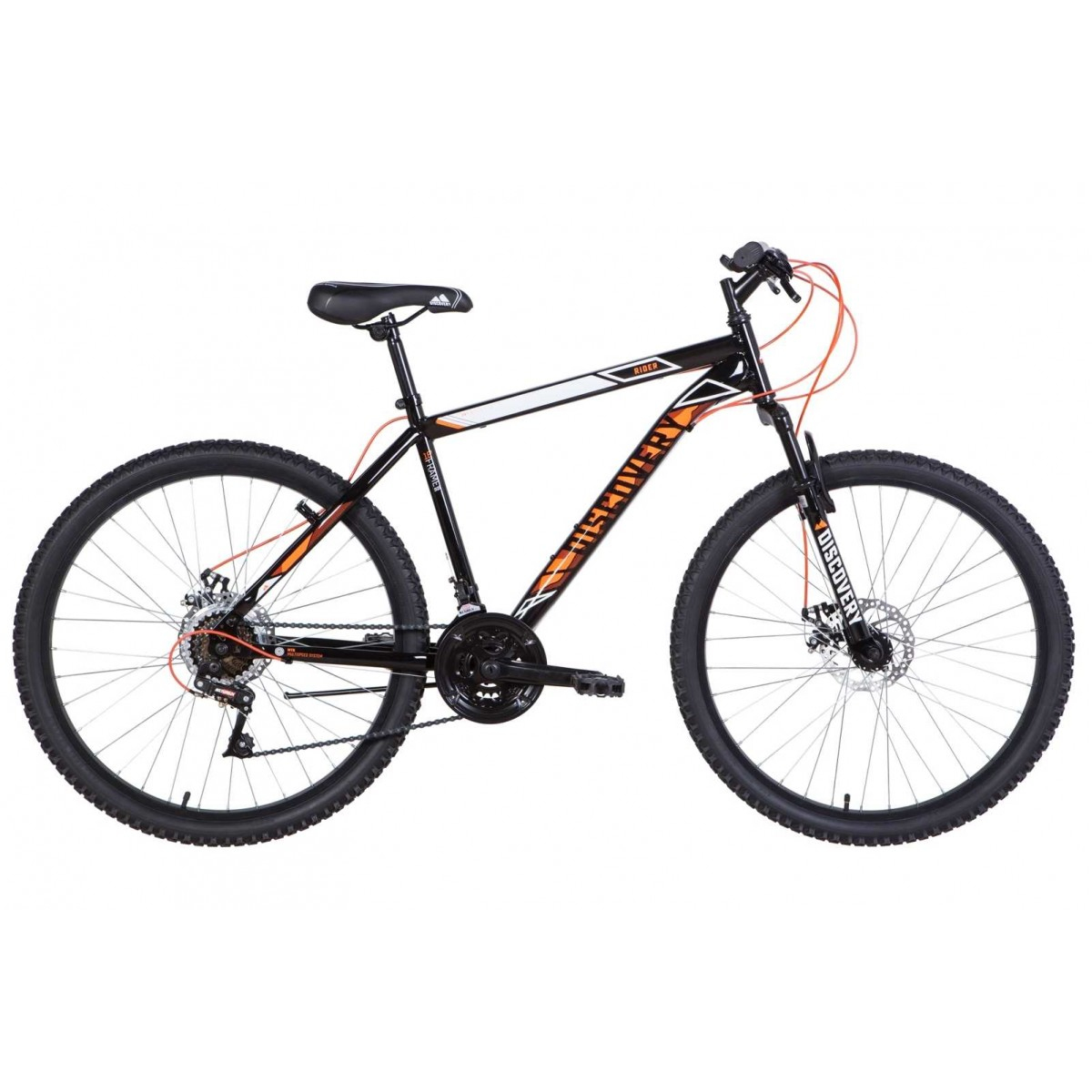 Велосипед ST 26 Discovery RIDER AM DD  рама-18 черно-оранжевый    2021 OPS-DIS-26-423