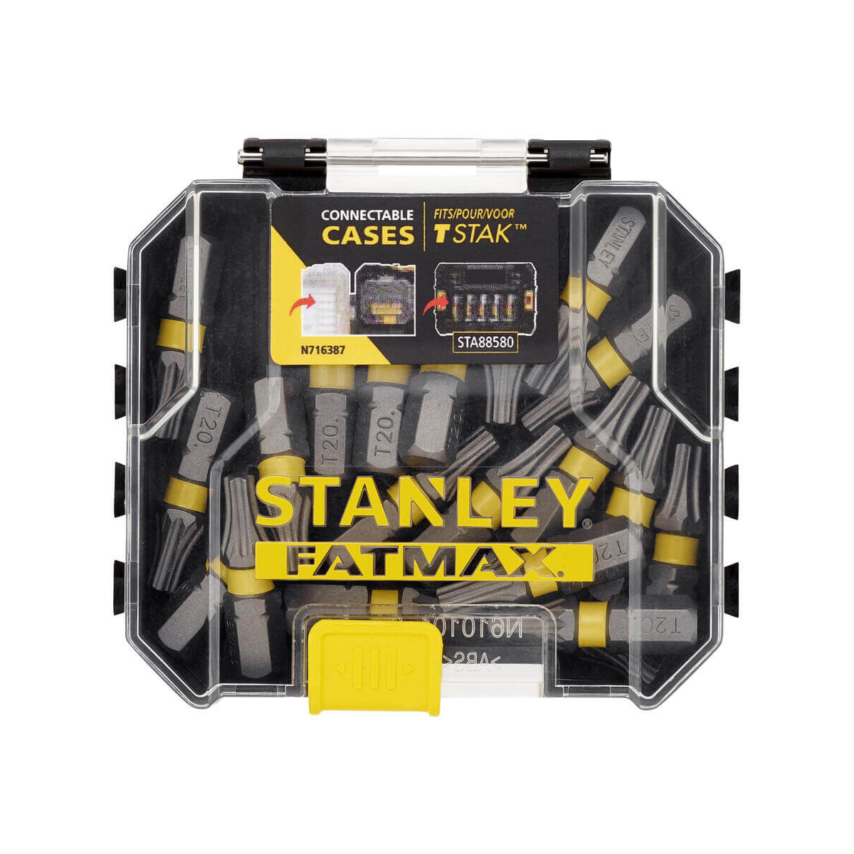 Набір біт STANLEY FatMax, Torx, T20, L=25 мм, 20 шт, пластиковий кейс STA88570