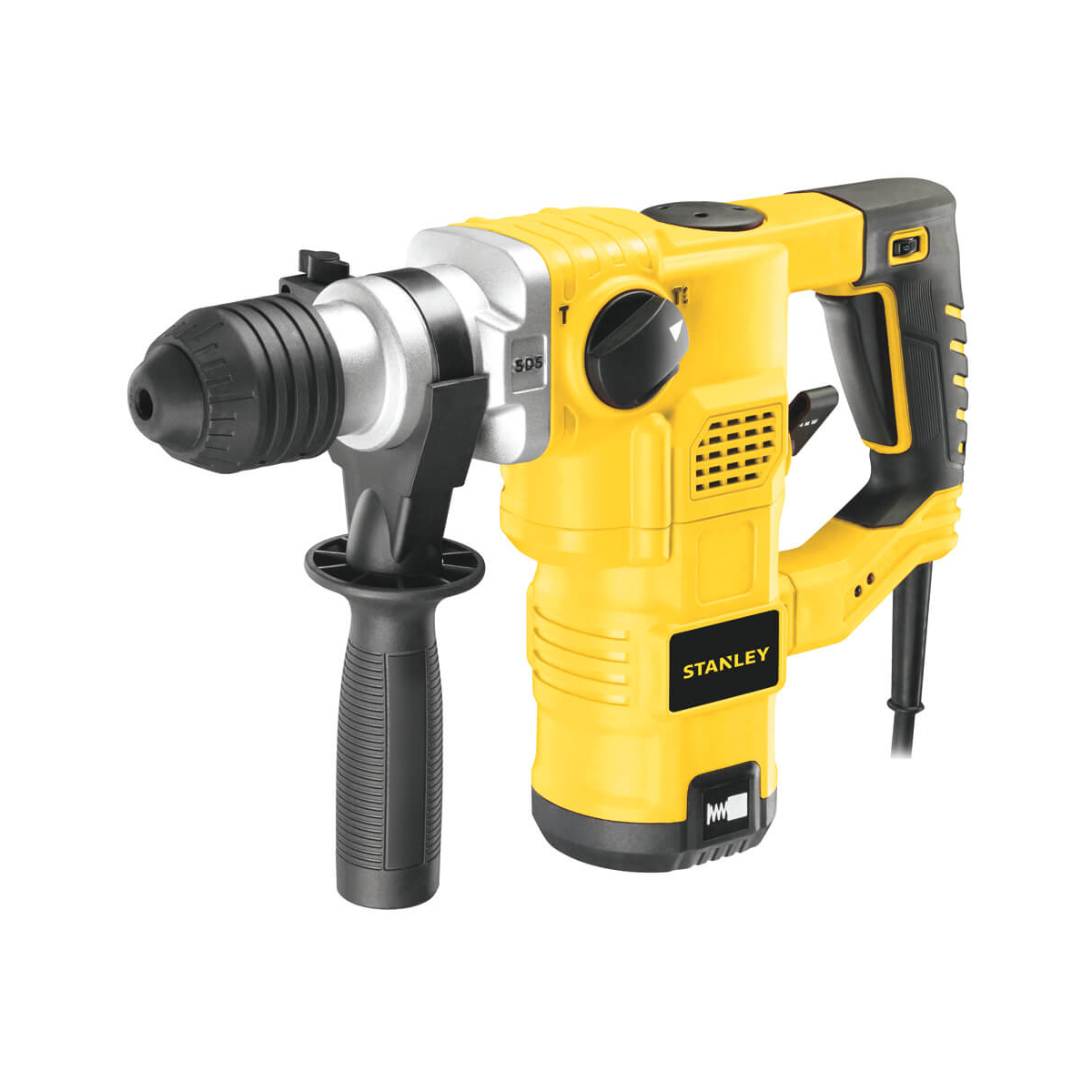 Перфоратор мережевий STANLEY, SDS-Plus, 1250 Вт, 3 режими, 3,2 Дж, 3 режими, 0-4100 уд/хв, 0-850 об/хв, валіза, вага 5.4 кг STHR323K