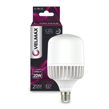 LED лампа VELMAX V-A65, 20W, Е27, 6500K, 1900Lm. 21-90-25-1