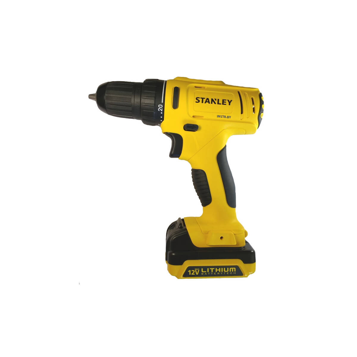 Дриль- шурупокрут STANLEY,  безщітковий, безударний, 12 В, 1.5 Аг, 26 Нм, 400-1500 об/хв, патрон 10 мм швидкозатискний, кількість швидкостей - 2, вага 1 кг, 2 акумулятора, зарядний пристрій, валіза SCD121S2K