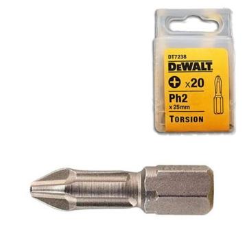 Набір біт DeWALT, торсійні Extra Grip Philips, Ph2, L=25 мм, 20 шт DT7238