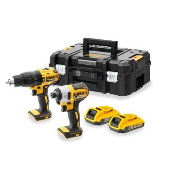 Набір з двох інструментів безщіткових DeWALT, 18 В XR Li-lon, 2 Аг, вага 5.5 кг, валіза, 2 акумулятори і зарядний пристрій DCK2060D2T