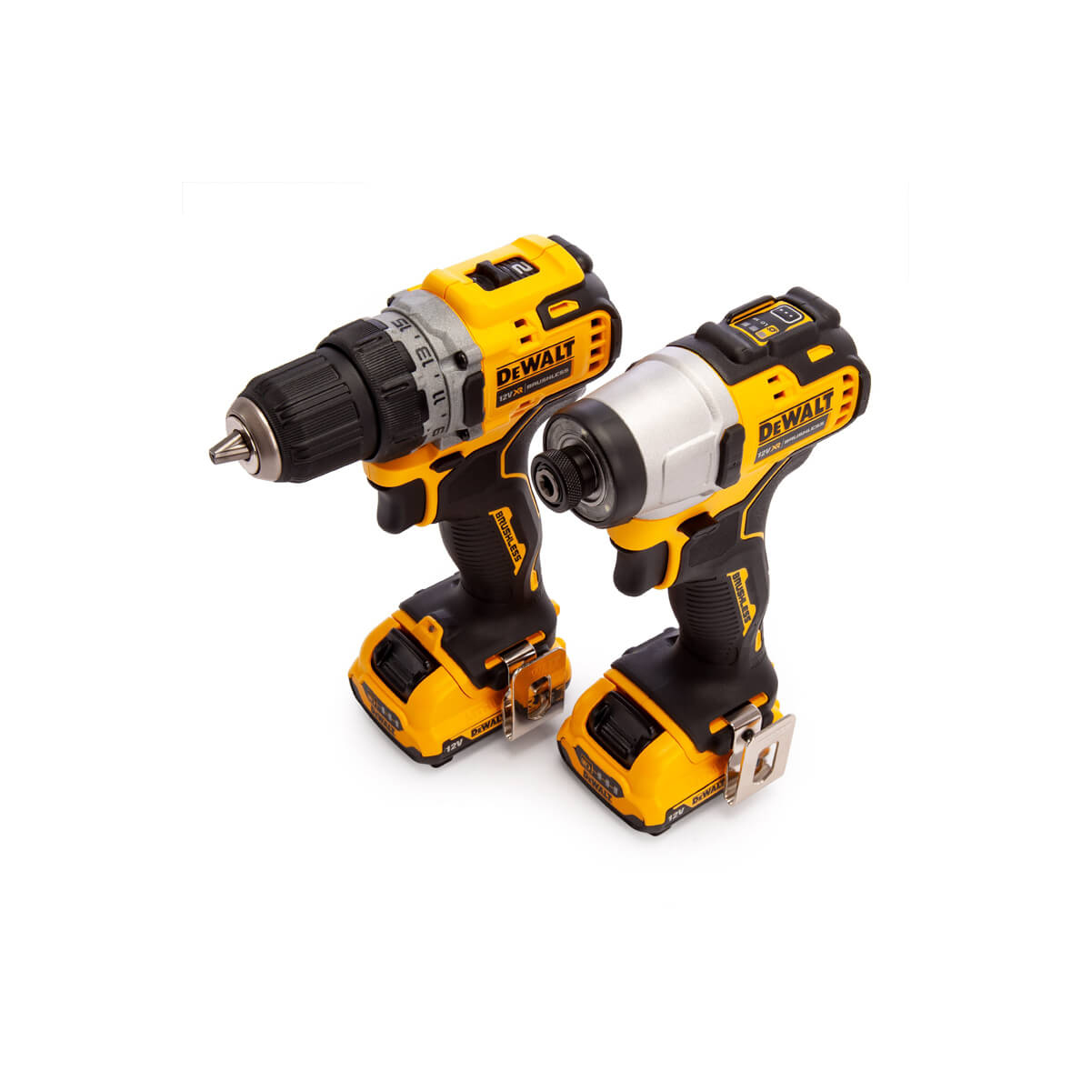 Набір з двох інструментів безщіткових DeWALT, 12 В XR Li-lon, 3 Аг, вага 5.1 кг, валіза, 2 акумулятори і зарядний пристрій DCK2110L2T