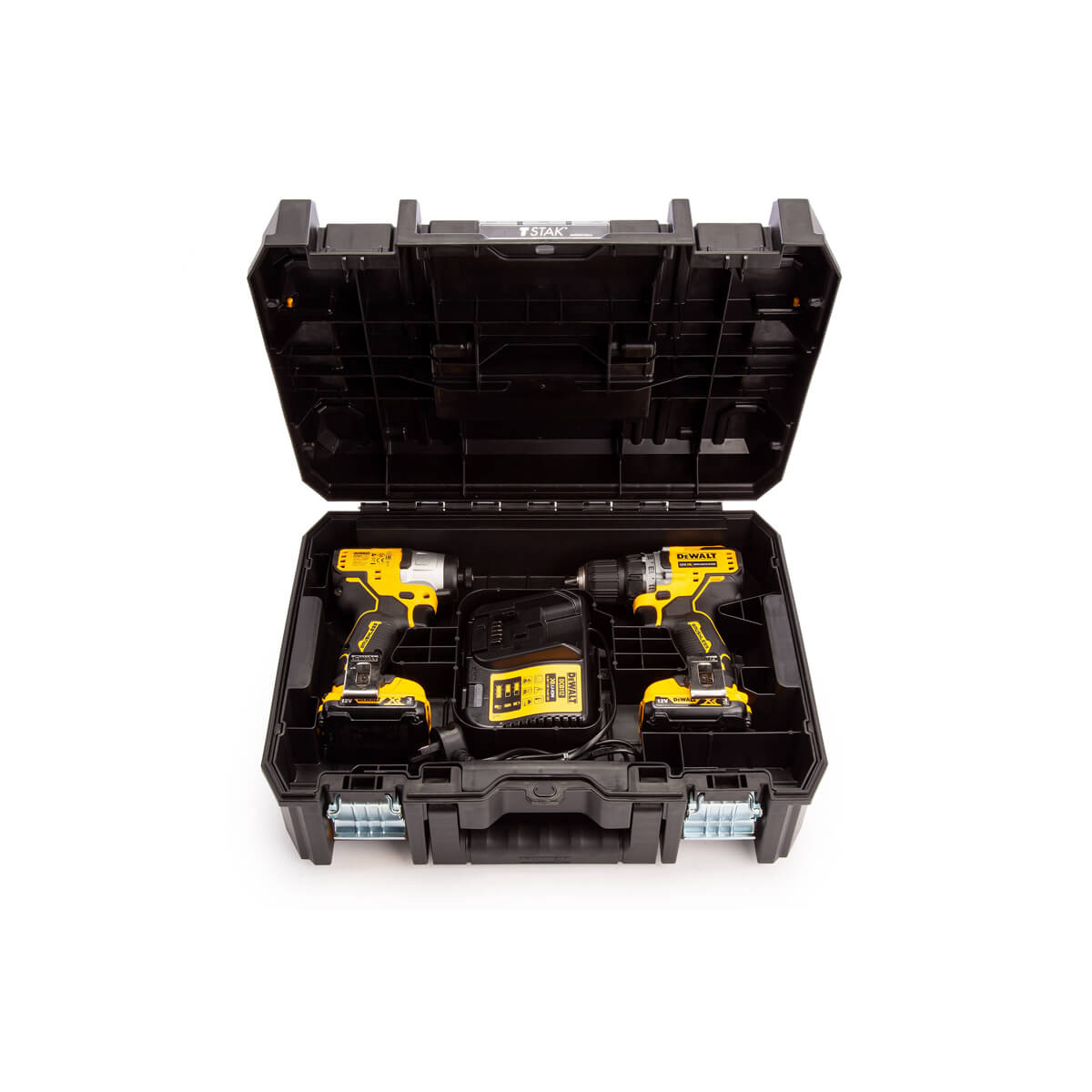 Набір з двох інструментів безщіткових DeWALT, 12 В XR Li-lon, 3 Аг, вага 5.1 кг, валіза, 2 акумулятори і зарядний пристрій DCK2110L2T
